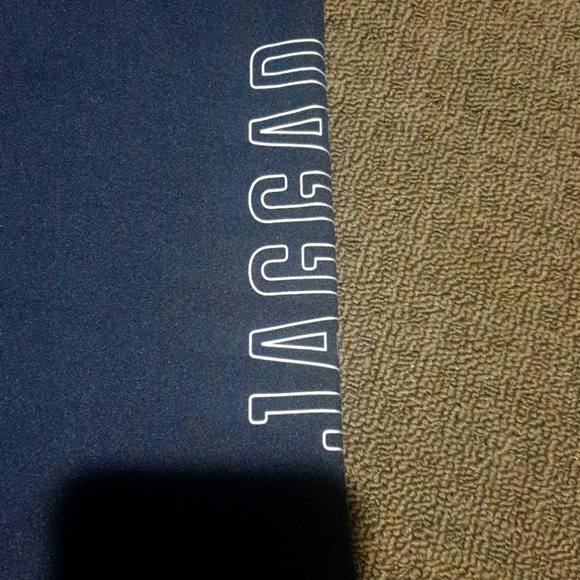 JAGGED navy silver writing work out Sports Gym Training Shorts -Size M like new - Picture 2 of 4